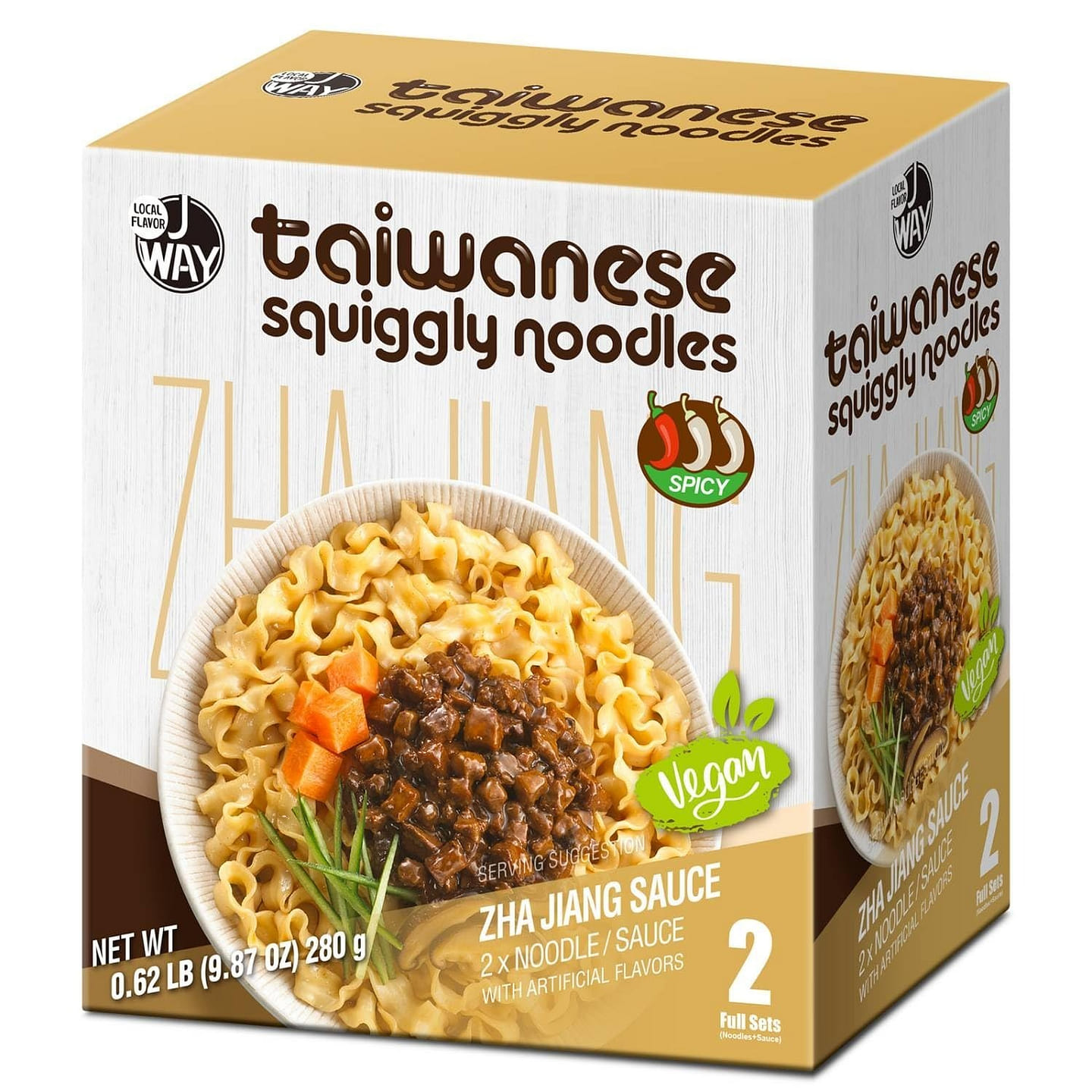 JWAY Instant Squiggly Noodles with Zha JiangSauce 1 box