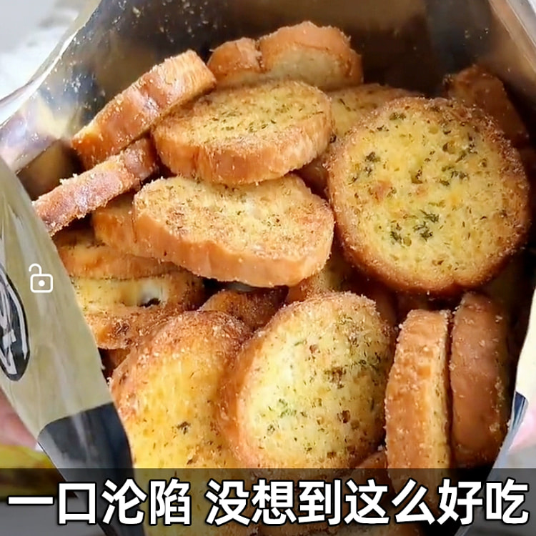 烤面包片酥性面包干-蒜香味约25片92g*1袋