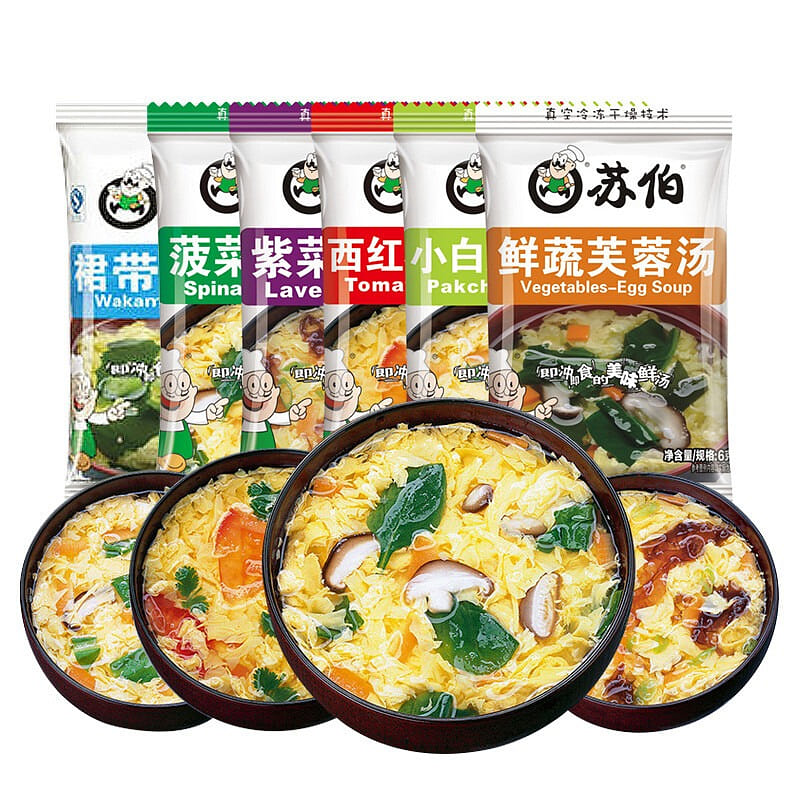 SUBO Egg&vegetable soup 6 flavors Laver, tomato, cabbage, spinach 144 g