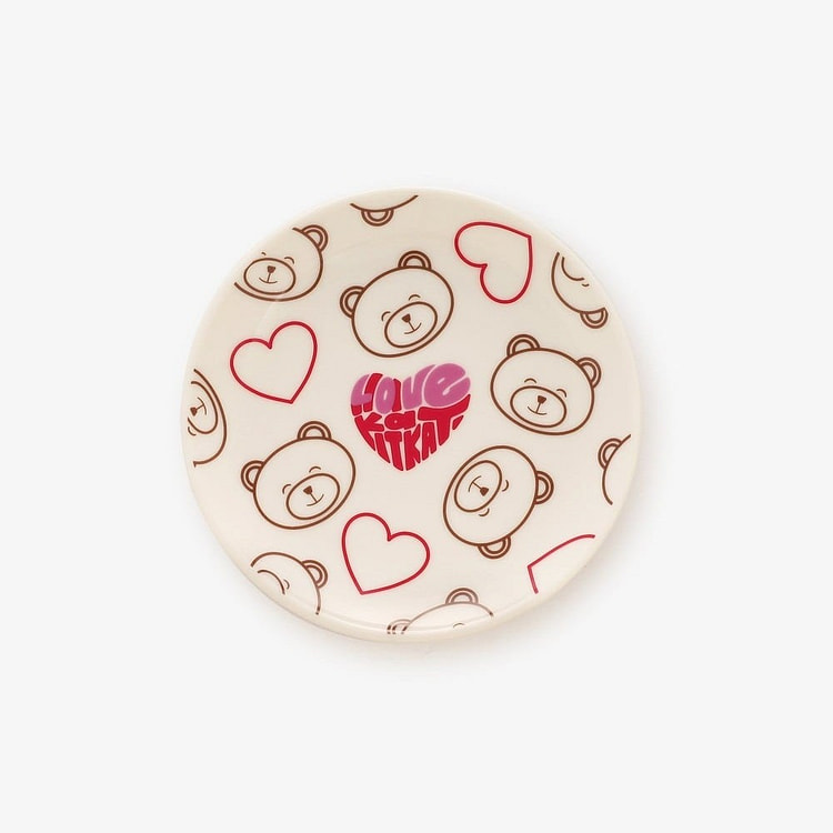 Afternoon Tea Valentine Day Ceramic Plate White 1 each