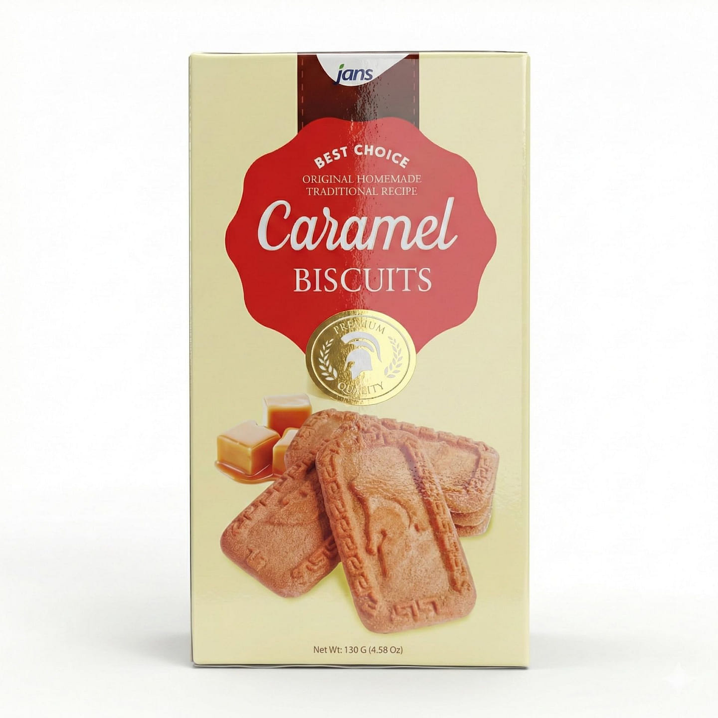 Jans – Speculaas Caramel Cookie, 4.58Oz, Pack of 6 4.58 oz*6 pack