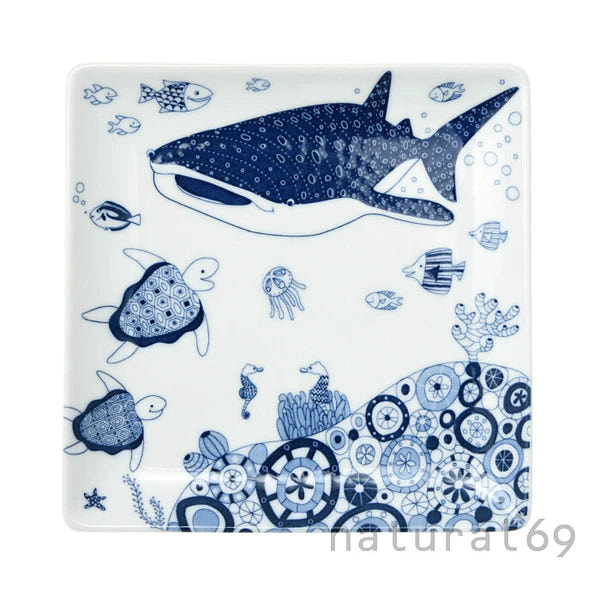 Natural69 Coco Marine Square Plate Whale Shark