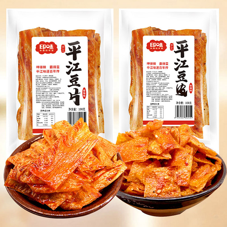 印味平江手撕豆片豆卷豆腐大豆皮9小包250g*1件