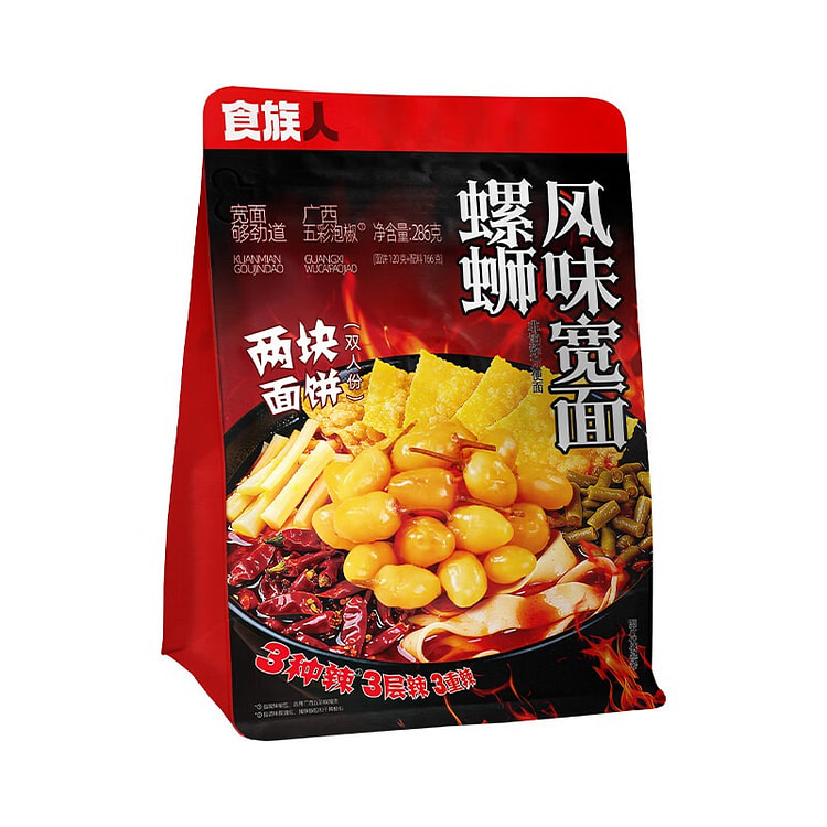 Snail Flavor Wide Noodles Quick Instant Meal 286 g