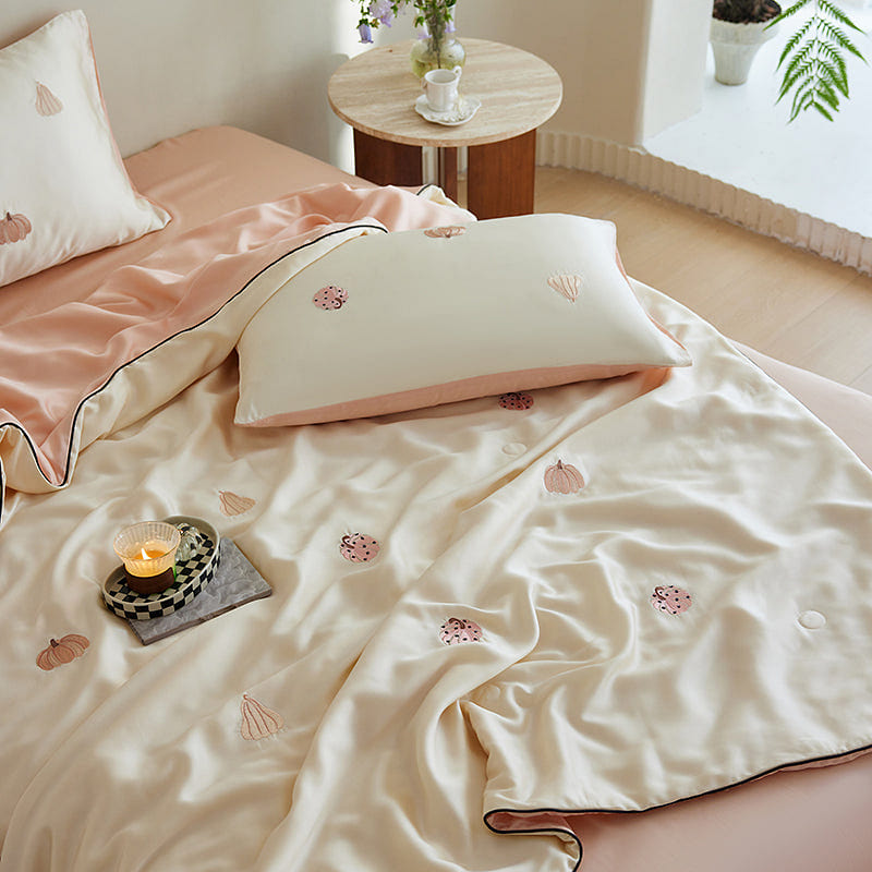 Cooling Quilt 4Pcs Set Queen Size Pumpkin Puff 2000 g