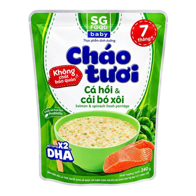 [SG Baby Food] Salmon & Spinach Fresh Porridge 240 g