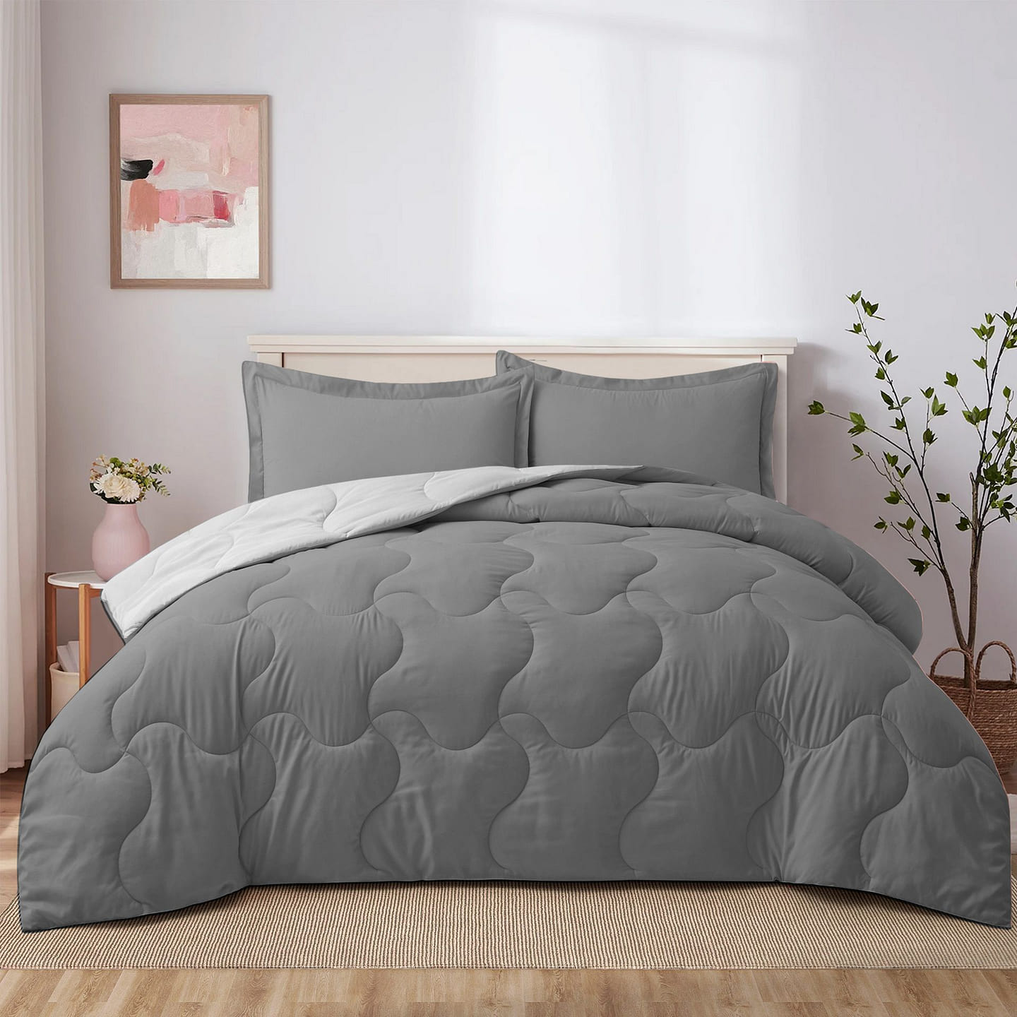 UNIKOME Reversible Dual Color Comforter Sets Bed Blanket Twin 1 個