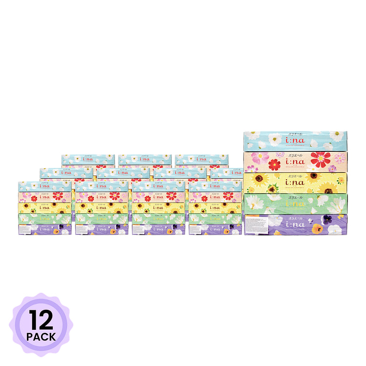 ELLEAIR Japan Box Tissue 150 sheets x 5 pcs 1 count*12 pack