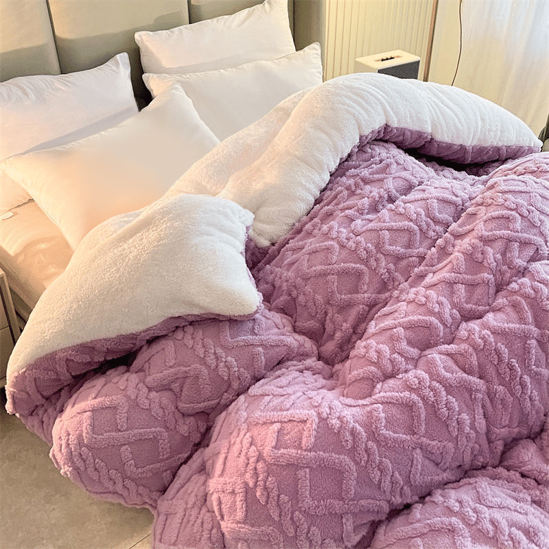 Lullabuy Soft Super Thick Winter Warm Blanket Purple 180 x 220cm 4.5kg 4500 g