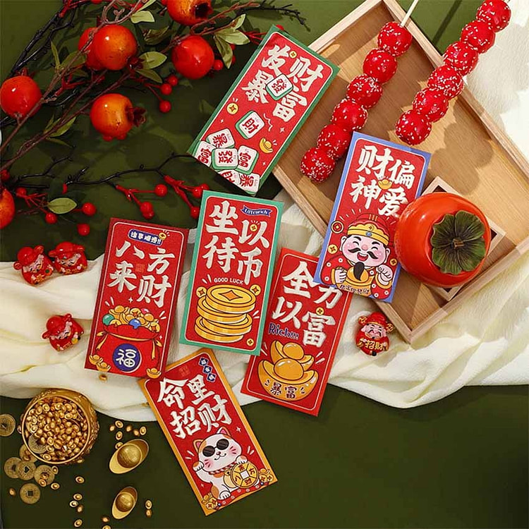 新年红包大吉大利红包 压岁红包  财神红包 B021 12个装