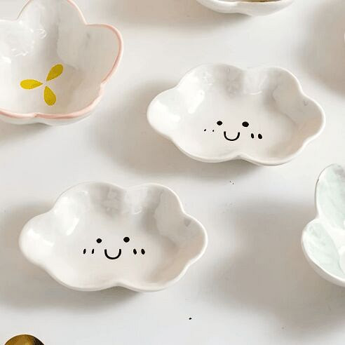 KAWASIMAYA Ceramic Sauce Dish (Cloud) 3-pack 1 each