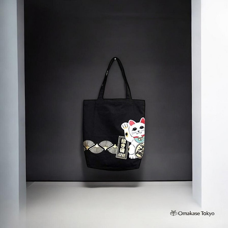 JAPONESQUE Japanese Pattern Tote Bag-Maneki Cat 226 g