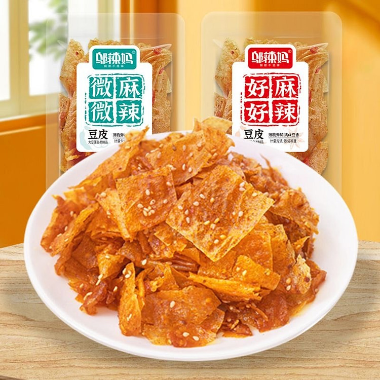 邬辣妈豆皮香脆豆皮辣条小吃麻辣小零食 口味随机发 20 克*10 包