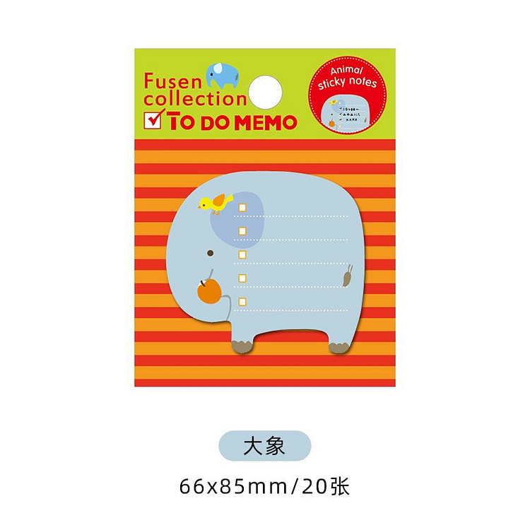 可爱卡通动物便签本便携可撕便利贴大象 1 份