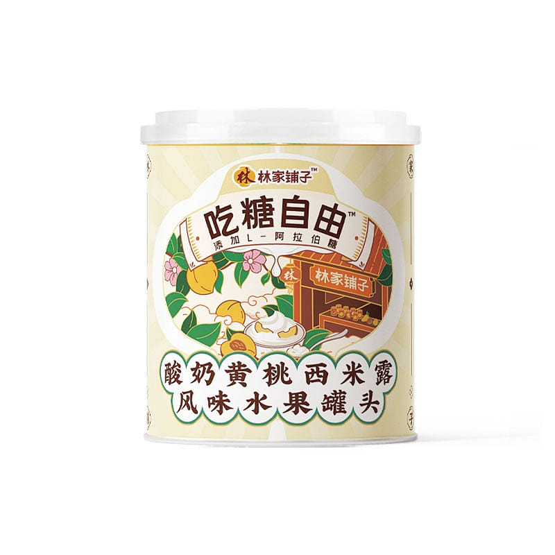 林家铺子 酸奶黄桃西米露(风味水果罐头) 312 克