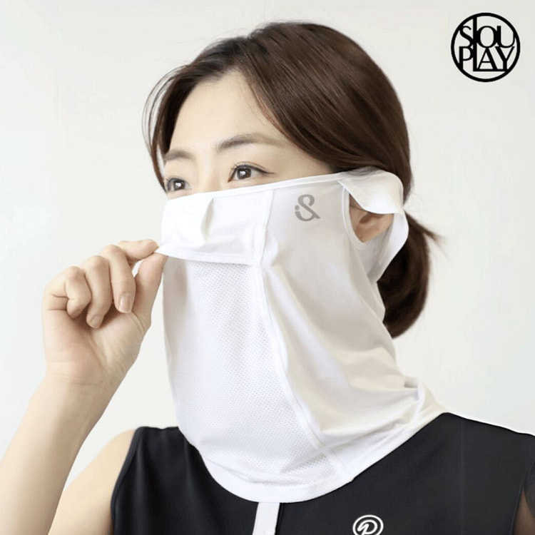 [SLPL] Perfect UV-CUT Face Cover Mask -White/Large 1 count