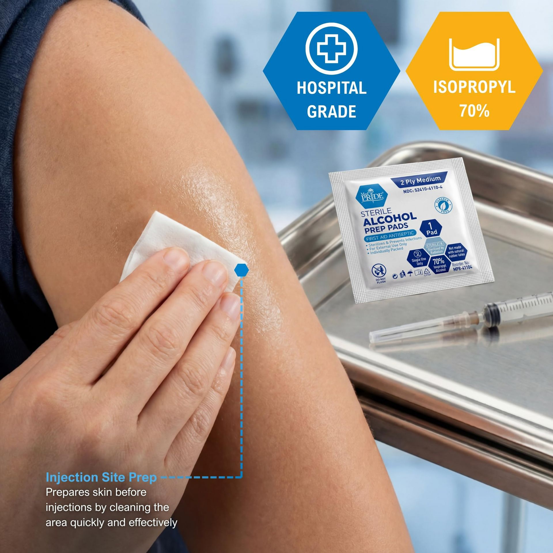 100 Count Sterile Alcohol Prep Pads, Antiseptic 1 each - Weee!