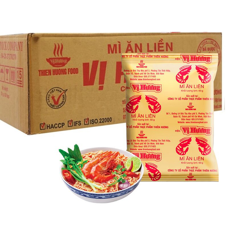 Thiên Hương双虾纸包面 一箱