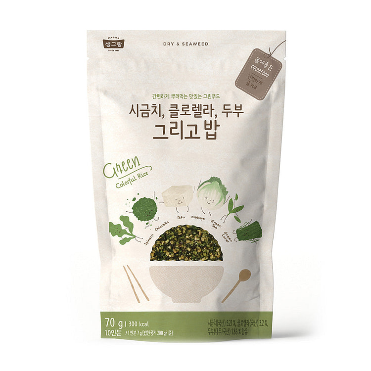spinach chlorella tofu and rice fruikake 70g 1 each