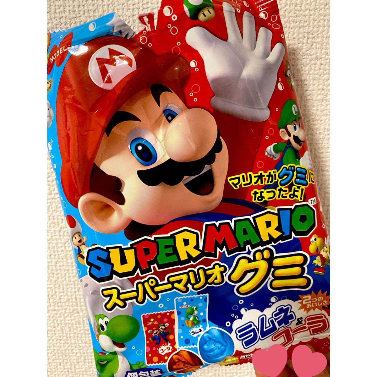 日本直送」ノーベル・スーパーマリオグミ コーラ＆ラムネ味 果汁入り