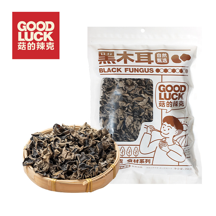 菇的辣克 黑木耳无根干木耳肉厚干货 250g*1袋