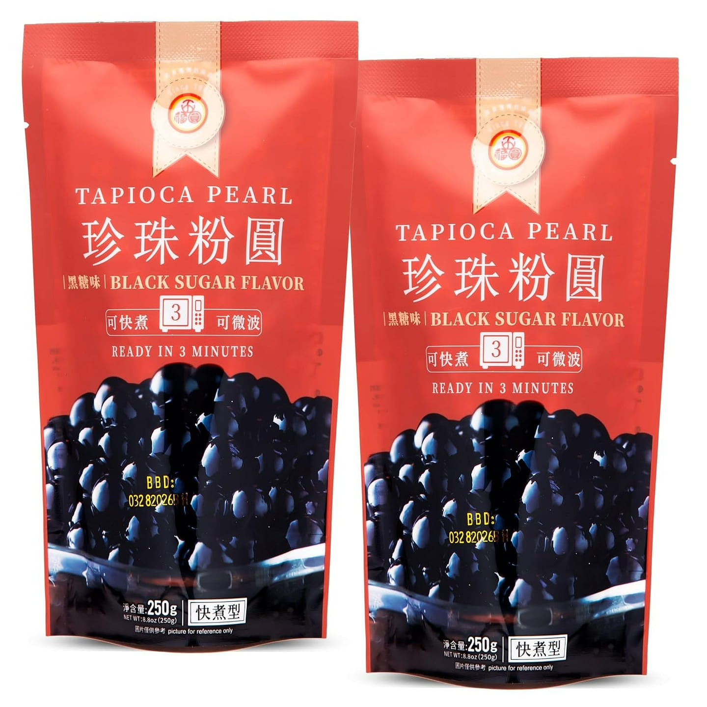 WuFuYuan Boba Tapioca Pearl, Black Sugar Flavor 1 each