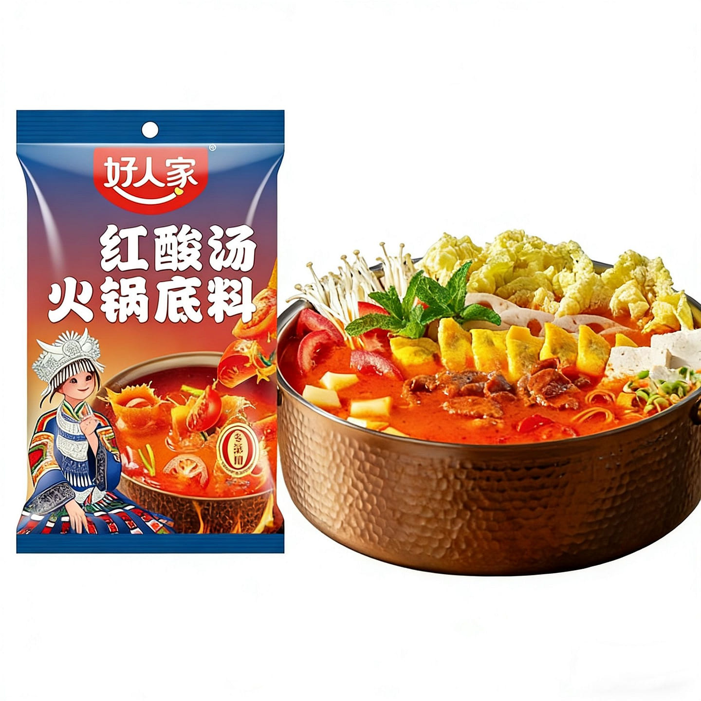 好人家红酸汤火锅底料贵州凯里风味酸汤牛肉米线酸汤鱼 250 克