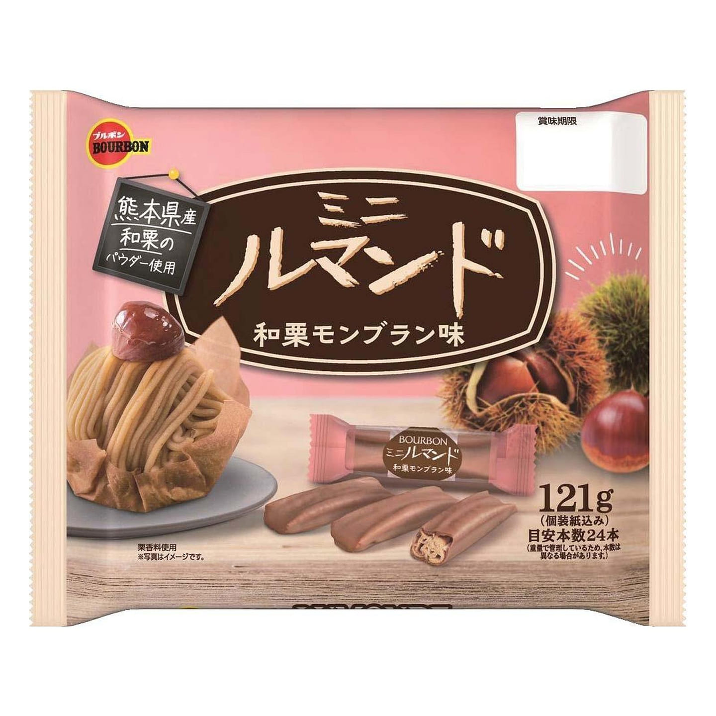 Bourbon 迷你轻脆千层饼干棒 和栗蒙布朗味 121 克