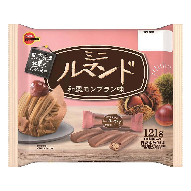 Bourbon 迷你轻脆千层饼干棒 和栗蒙布朗味 121 克