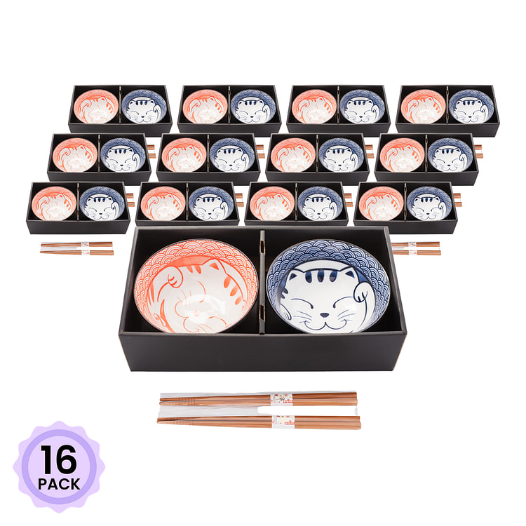 日本製 お茶碗・箸 ペアセット 1 各*16 パック