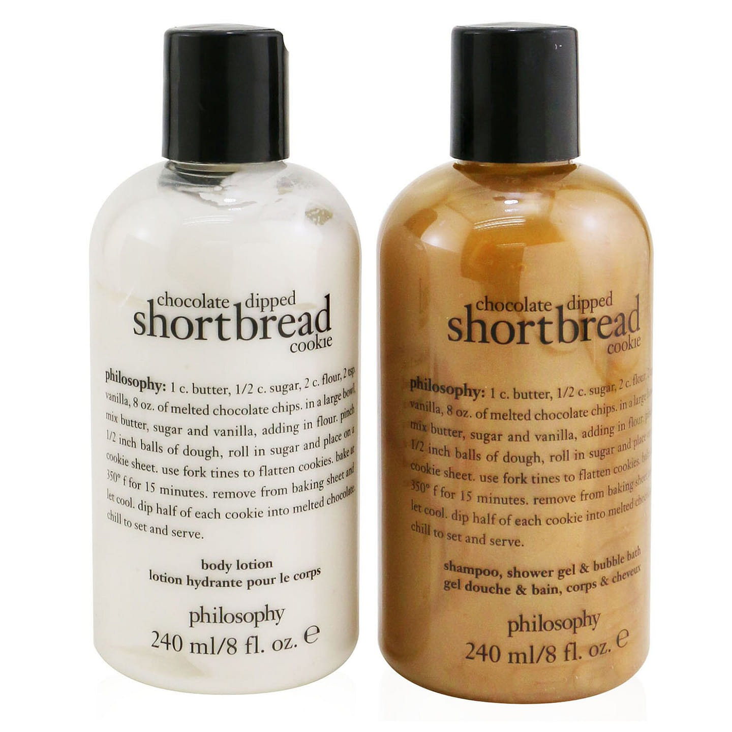Philosophy Chocolate-Dipped Shortbread Cookie 2-Pieces Gift Set: Shampoo, Shower Gel & Bubble Bath 240ml + Body Lotion 240ml 2x240ml/8oz 2 ml
