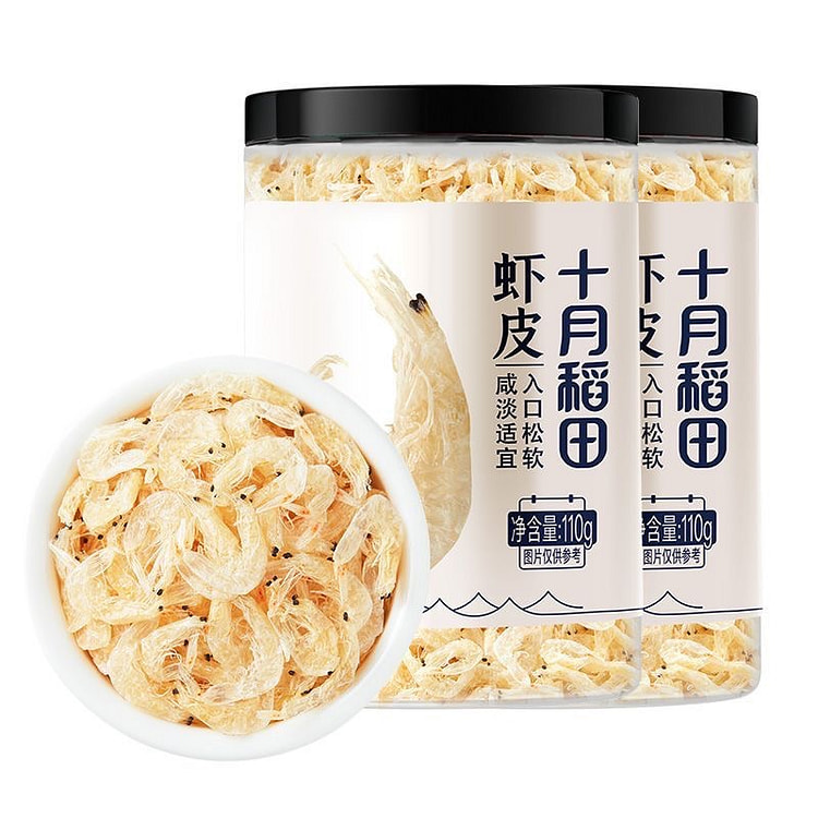 虾皮2罐*110g无盐淡干0添加盐干货干虾 220 克
