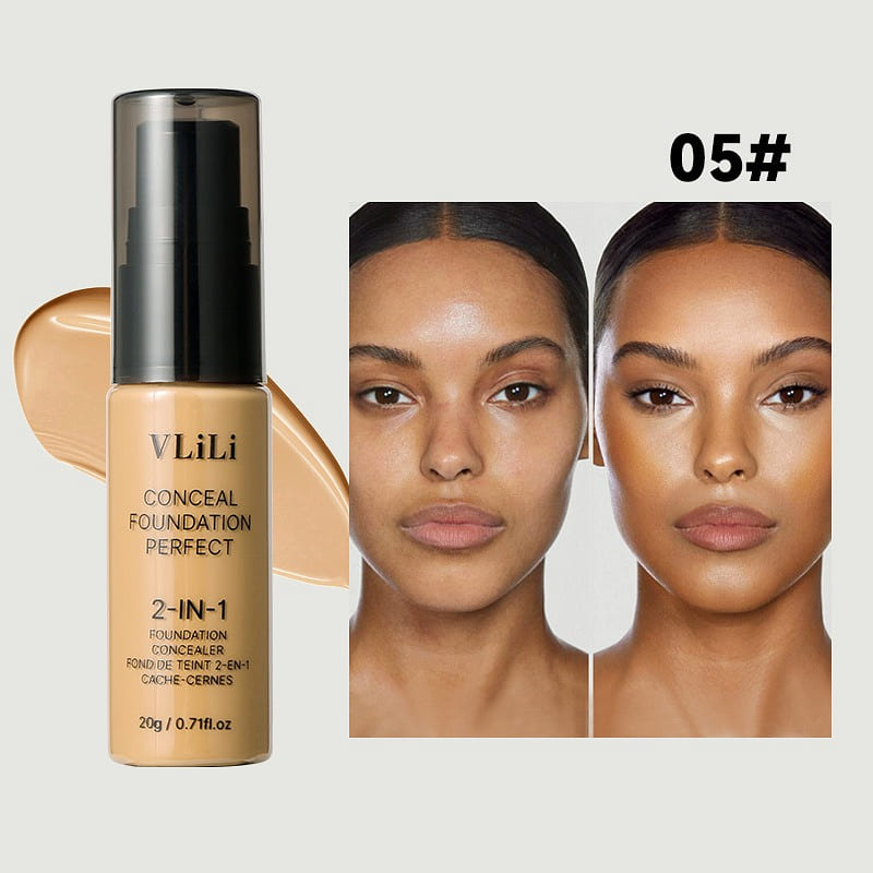 2-in-1 6-Shade Liquid Foundation Conceals Acne #05 1 count