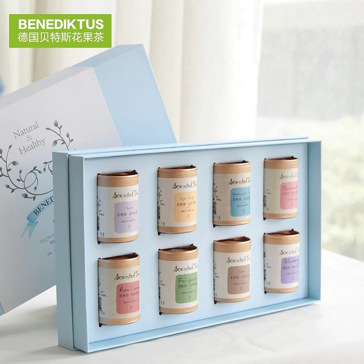 【贝特斯】水果茶4味8罐果粒花茶 礼盒装 1 盒