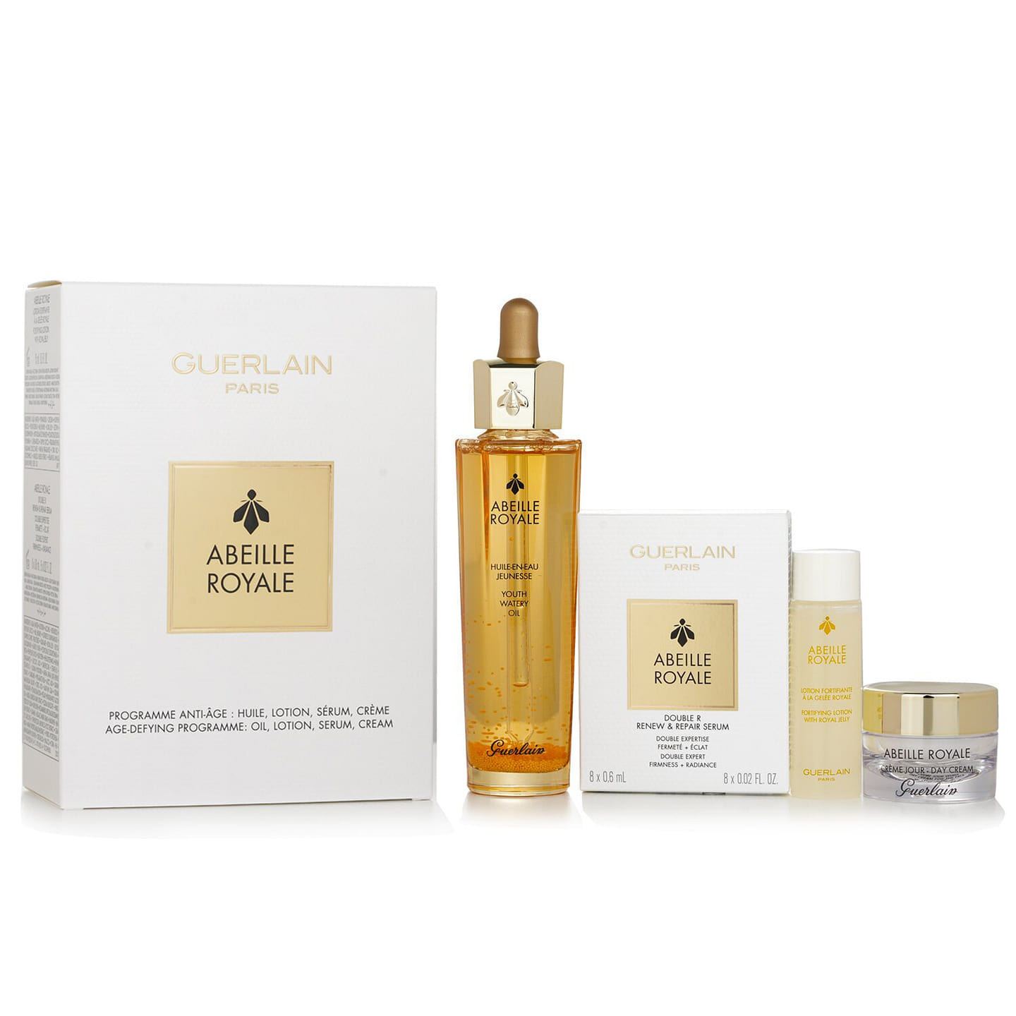 Guerlain Abeille Royale Age-Defying Programme: Youth Watery Oil 50ml + Fortifying Lotion 15ml + Double R Serum 8×0.6ml + Day Cream 7ml 11pcs 11 each