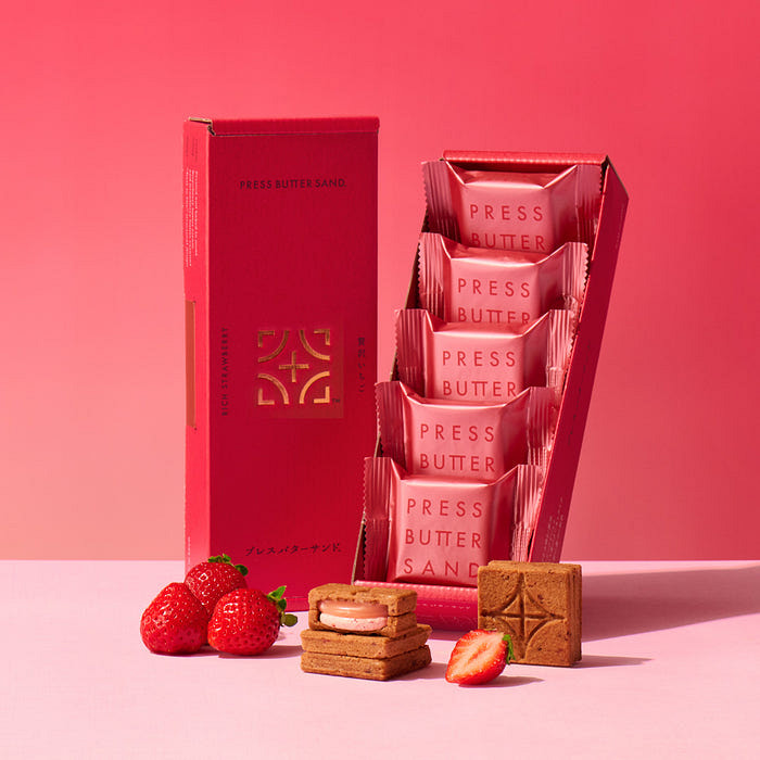 日本PBS 草莓味奶油夹心饼干 5枚 1 份