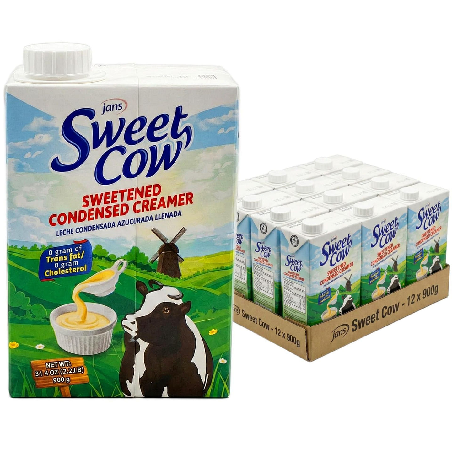 Jans – Sweet Cow, 31.4oz 900g Pack of 12 31.4 fl.oz*12 pack