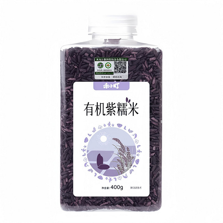 He Xiaomachi Organic Purple Glutinous Rice - 1 Jar 400 g