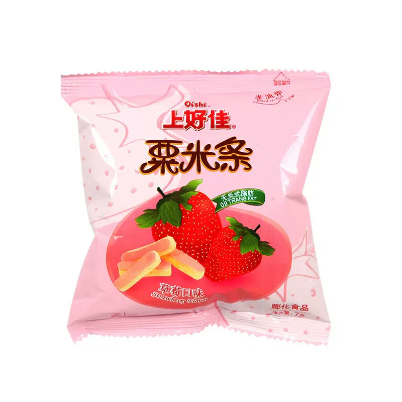 Shanghaojia Chestnut Rice Noodles Small Snack Gift Pack Casual Puffed Snack Strawberry Flavor 6g*1 bag 6 g