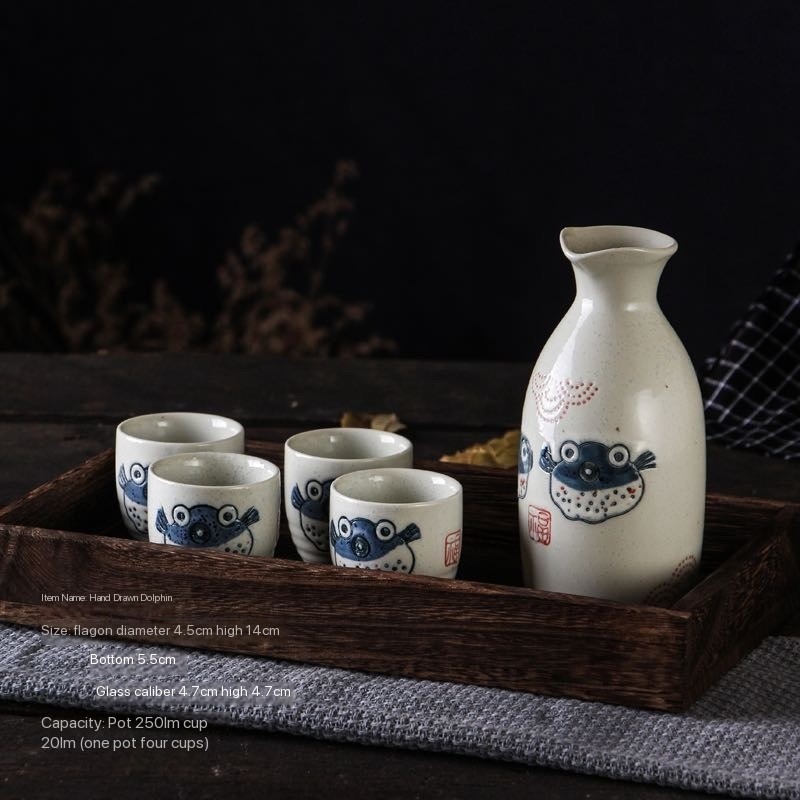 Fuji Merchandise 1:4 Sake Set, One Size, White 4 개입