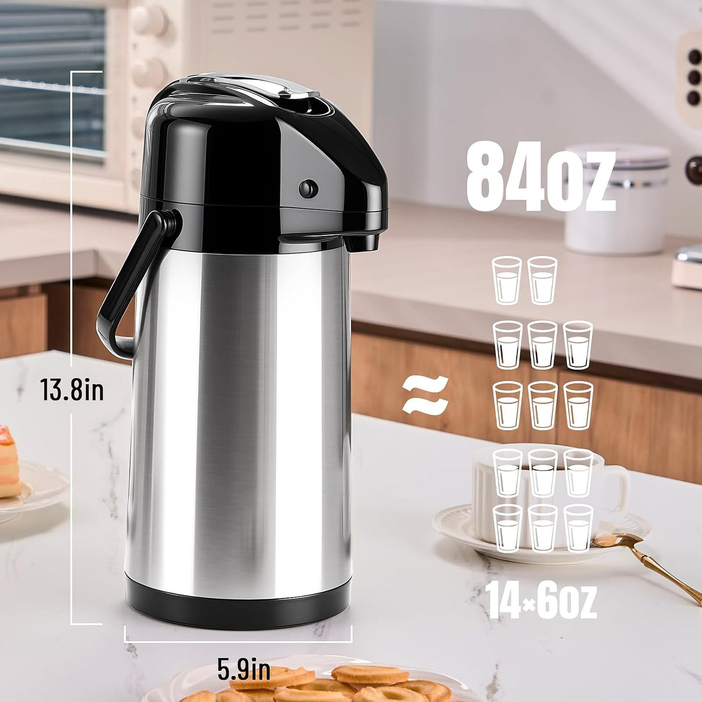 84oz/2.5L stainless steel insulated kettle 84 fl.oz