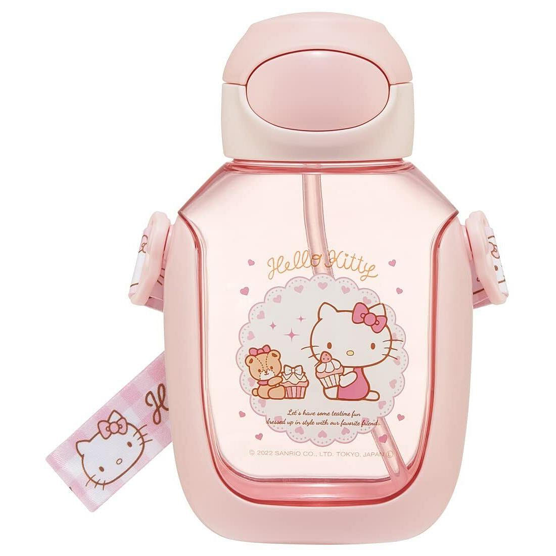 Hello Kitty One-Push Straw Water Bottle 1 each