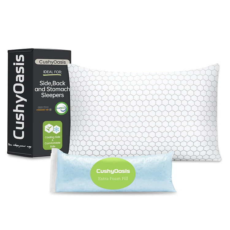 Bed Pillows for Sleeping, Adjustable Shredded Memory Foam Filling,Queen Pil