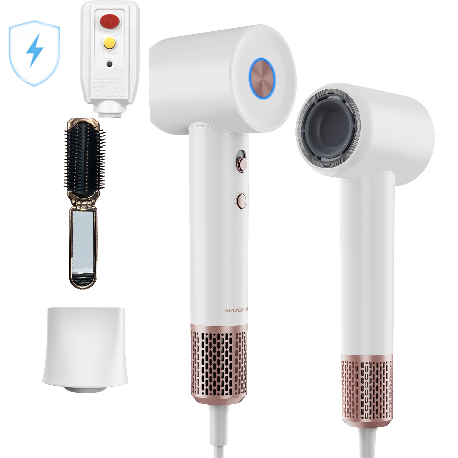 Maxgroom High Speed Hair Dryer White 1500W 110V 1 count