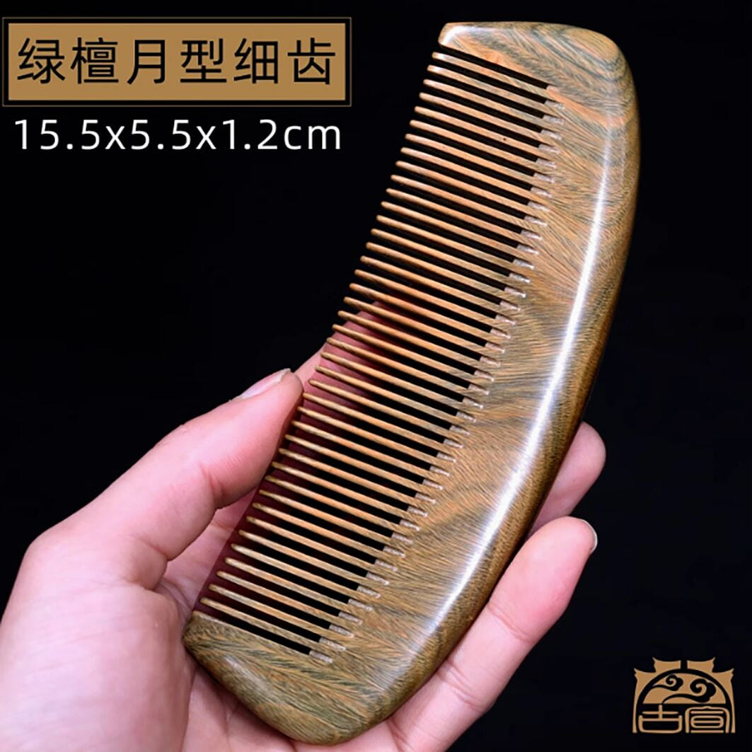 Authentic natural green sandalwood comb 1 each