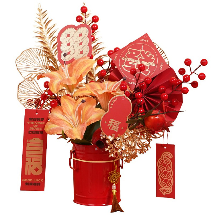 中国新年恭喜发财花盆