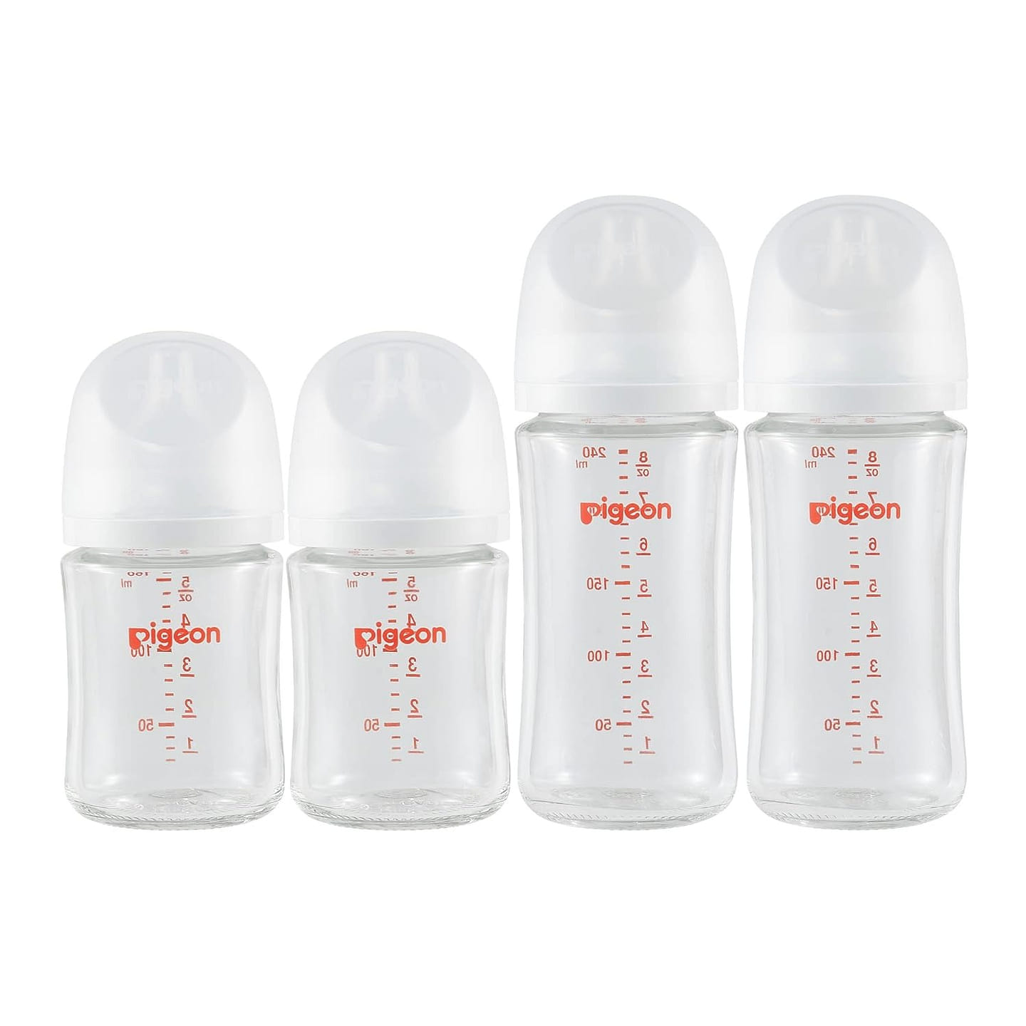 Pigeon 4 Glass Nursing Bottles (0-6m) 4 bottle