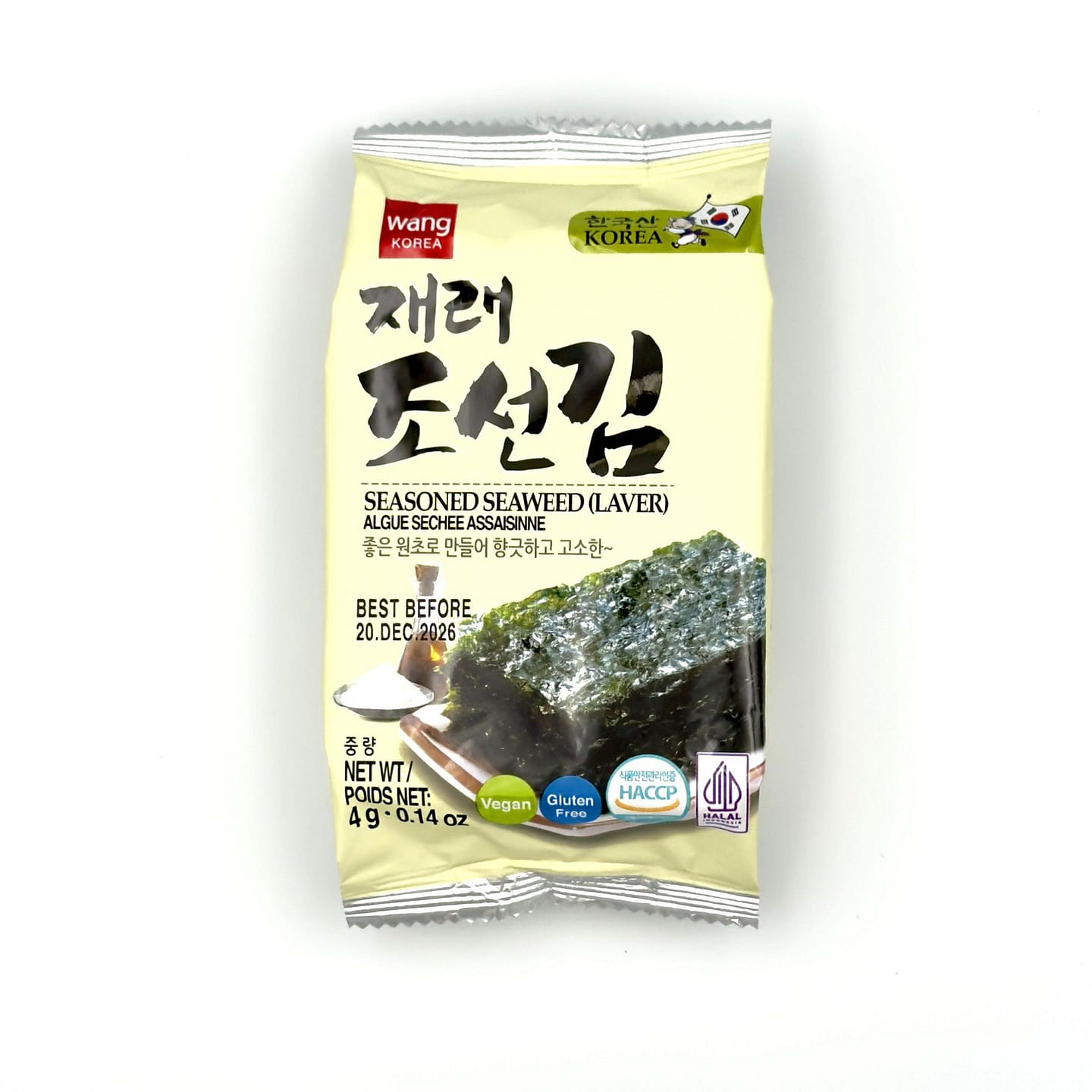 Wang Korean Seaweed Snacks Laver 64g 1 pack*16 each