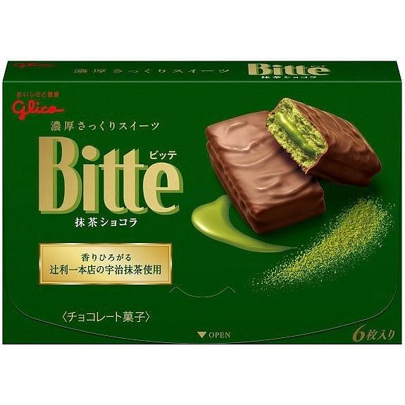 巧克力饼干 Bitte 抹茶奶油格力高 130g