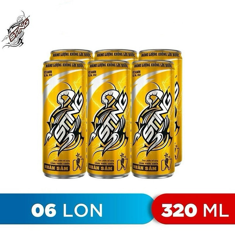 6 Cans of Sting Gold Energy Drink